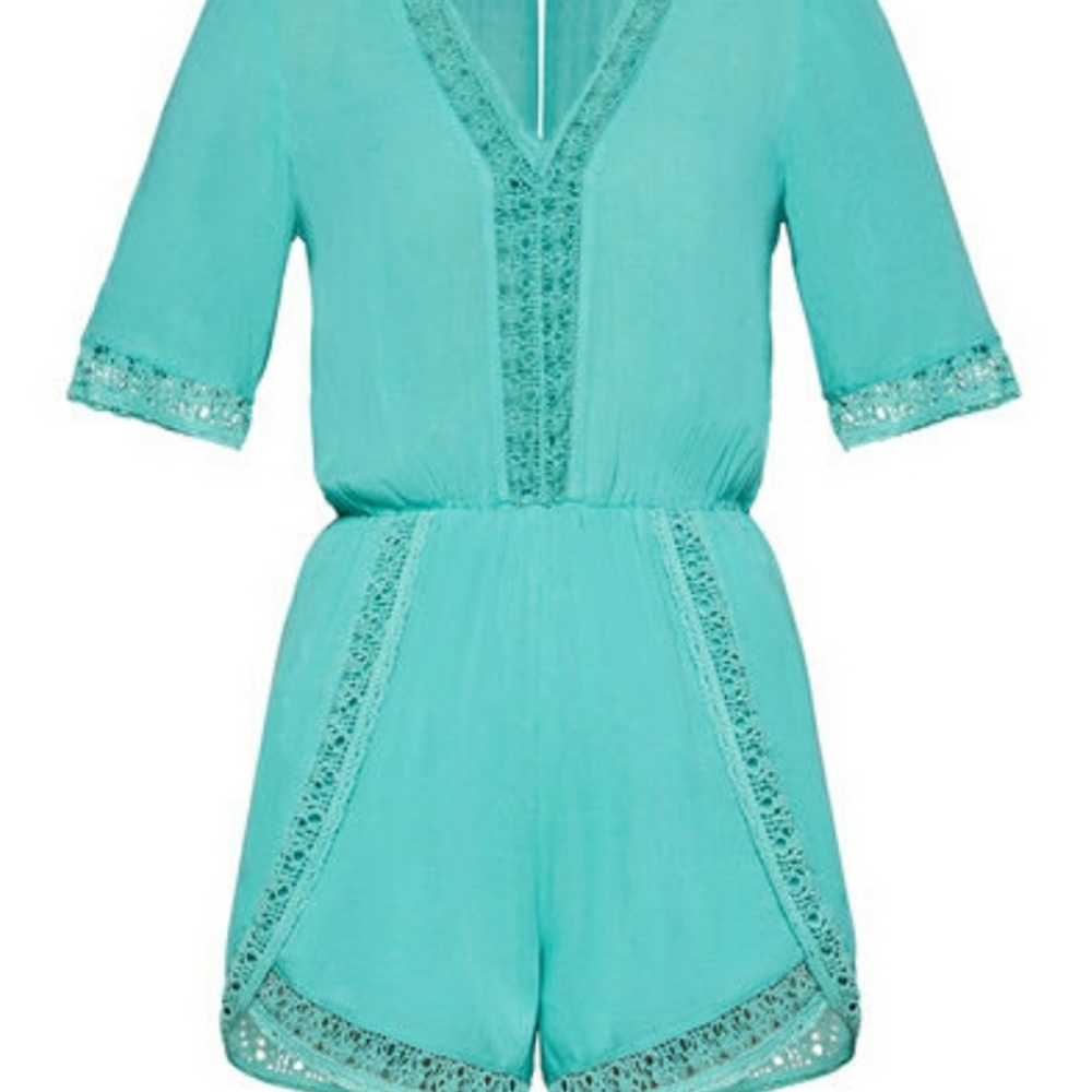 Crochet-Trimmed Romper - Picture 5 of 7